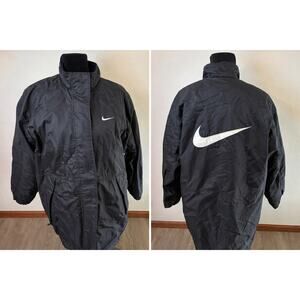 Vintage Nike Big Swoosh Long Puffer Jacket Youth Large (Fits Adult Small)